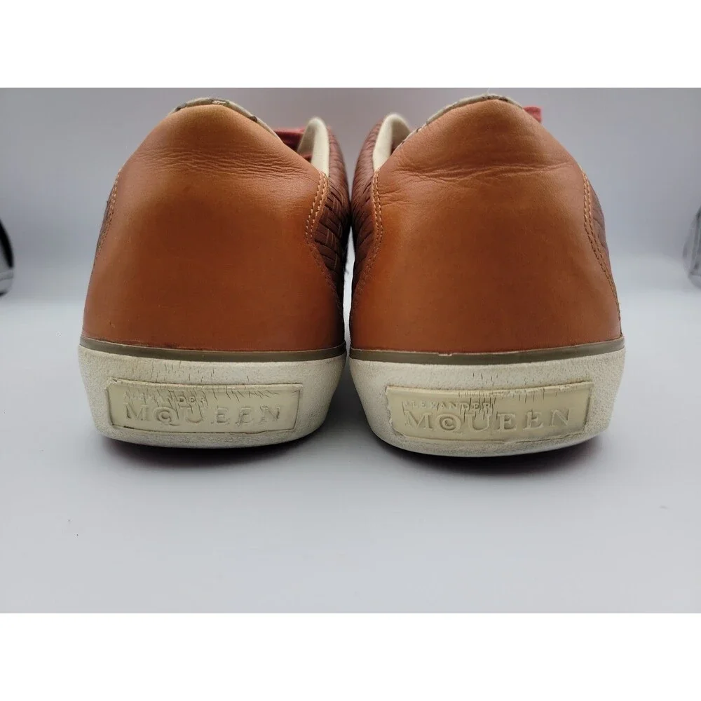 Puma Alexander McQueen Tan Woven Leather Sneakers 356139-02 Men's Size 10 MCQ